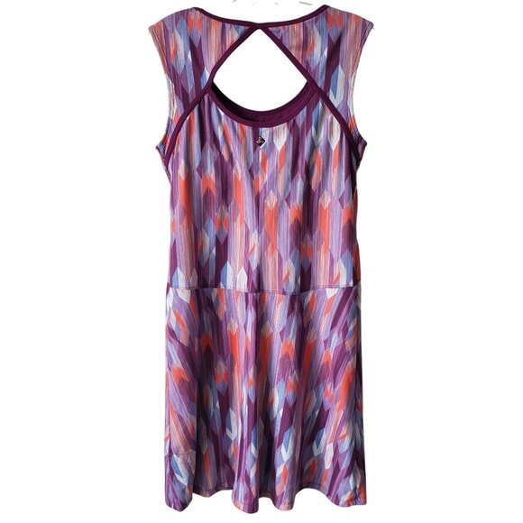 Prana Grapevine Gemstone Calico Knee Length Tennis Dress Built in Bra Athletic - Picture 6 of 11